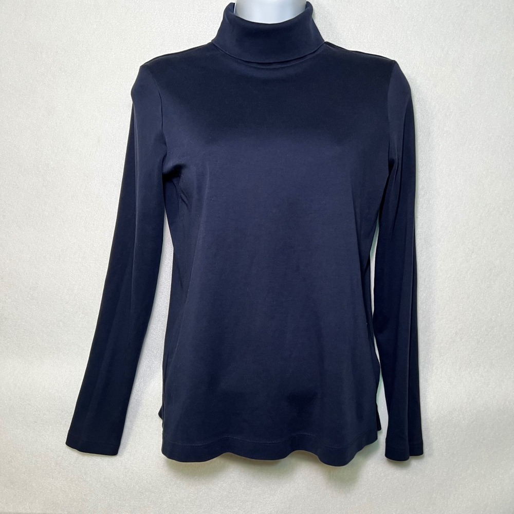 Lands End Navy Blue Gorpcore Turtleneck Long Sleeve Top Small